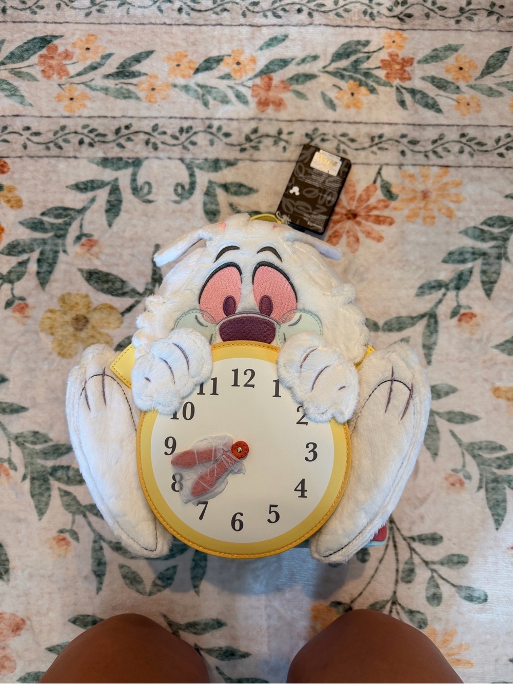 Loungefly Disney Alice In Wonderland White Rabbit Fuzzy Mini Backpack soft bunny - Picture 2 of 4